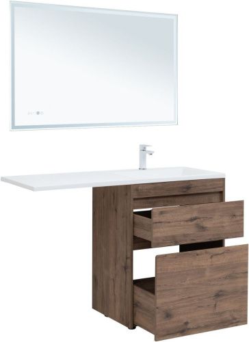 Тумба под раковину Aquanet Токио 00333652 130х50 напольная цвет коричневый - фото 4