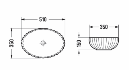 Раковина стеклянная CeramaLux GL49-CP 50х40 накладная цвет прозрачный без отверстий под смеситель
