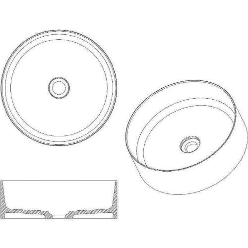 Раковина из искусственного камня Boheme Corian 819-MW 40х40 накладная цвет белый без отверстий под смеситель - фото 4