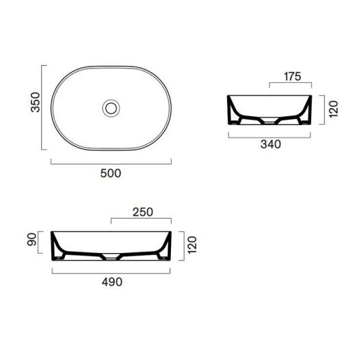 Раковина керамическая Catalano Zero 122500001 50 см накладная цвет белый без отверстий под смеситель - фото 2