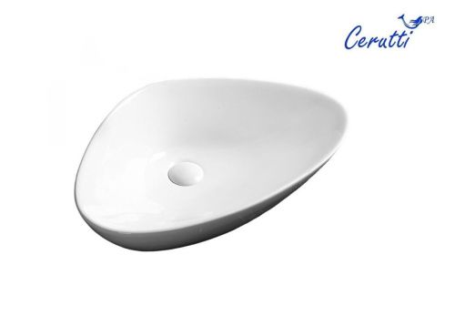 Раковина из сантехнического фарфора Cerutti SPA CR7025M 60х40 накладная цвет белый без отверстий под смеситель - фото 2