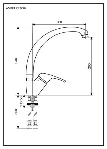 Смеситель для кухни Emmevi Ambra 9087/CR на столешницу хром - фото 2