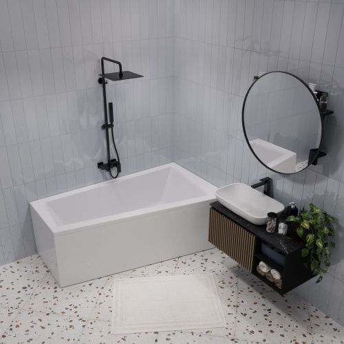 Ванна акриловая 1MarKa THOMAS 01том1710п 170х100 пристенная асимметричная без каркаса - фото 4