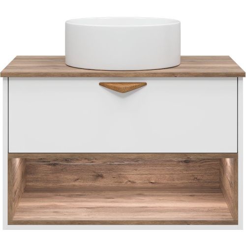 Тумба под раковину Brevita Bergen BER-07080-19-01-1Я 80х50 подвесная цвет белый - фото 2