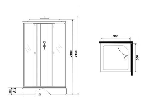 Душевая кабина Niagara Eco E90/26Q/TN 90х90 квадратная с крышей ориентация универсальная - фото 4