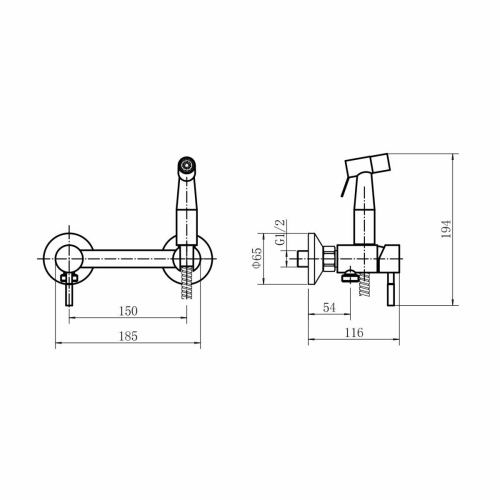 Гигиенический душ со смесителем Fashun A57503-17 серый - фото 3
