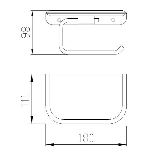 Бумагодержатель ABBER Nord AA1530B черный матовый - фото 3