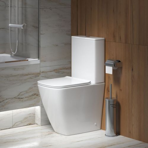 Унитаз напольный с бачком Grossman Style GR-4472S белый с сиденьем микролифт безободковый каскадный смыв - фото 5