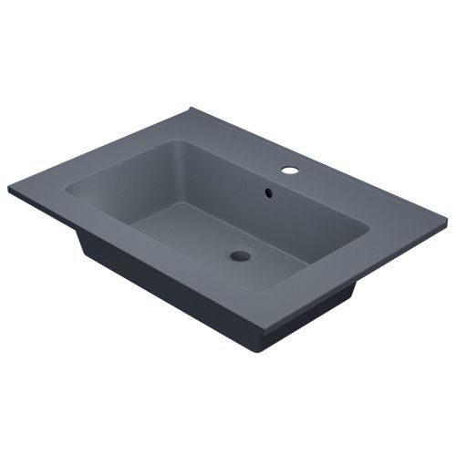 Раковина из искусственного камня Uperwood Parma Quartz 291003002 70х50 полувстраиваемая цвет серый - фото 5