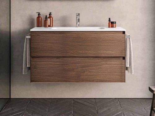 Тумба под раковину Berloni Bagno WAKBS2CKDIC 1430 100х50 подвесная цвет коричневый