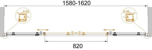 Душевая дверь Cezares ANIMA ANIMA-W-BF-2-160-C-Cr 160х195 стекло прозрачное профиль хром - фото 2