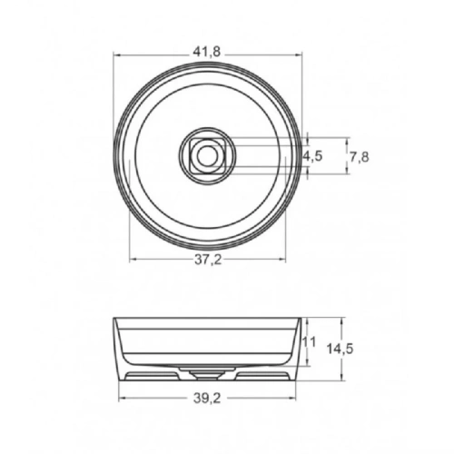 Раковина Riho RОUND W024001105 40х40 накладная цвет белый - фото 2