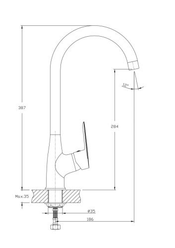 Смеситель для кухни Rush Edge ED7735-22 на мойку хром - фото 2
