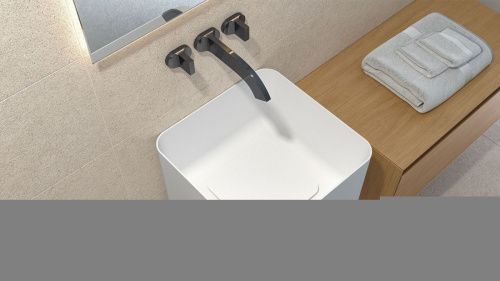 Раковина из искусственного камня Zenon Aris 4000.000.000.000.39673 40х40 подвесная цвет белый - фото 4