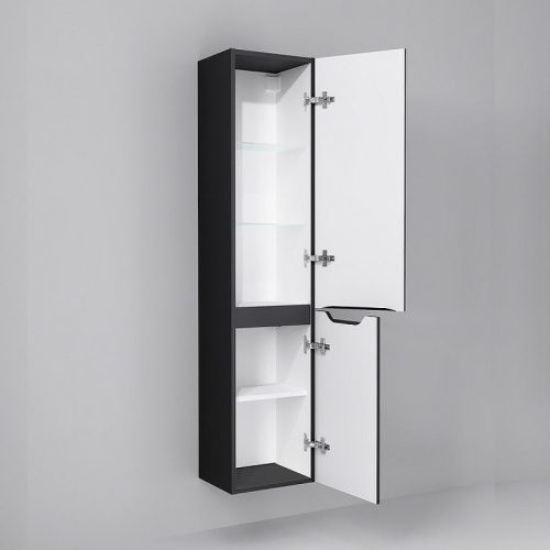 Шкаф-пенал Jorno SLIDE Sli.04.150/P/A 30х150 подвесной цвет черный - фото 2