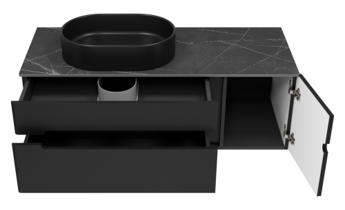 Тумба под раковину Misty Роял П-Роя-01120-021П2Я 120х50 подвесная цвет черный - фото 3