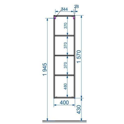 Шкаф-пенал Эстет Dallas Luxe ФР-00001947 40х160 подвесной цвет белый - фото 5