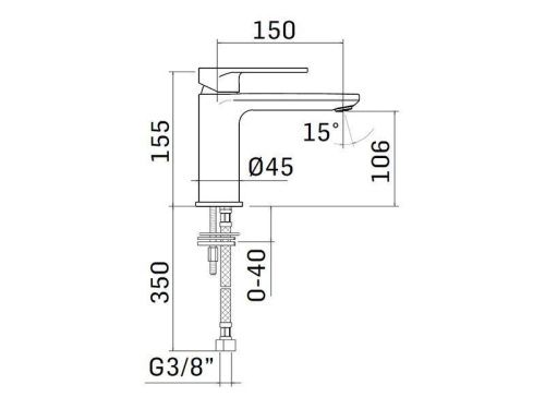 Смеситель для раковины Mamoli Sadler 4603S1506001 на столешницу хром - фото 2