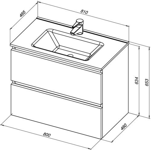 Тумба под раковину De Aqua Ариетта 00265581 80х50 напольная цвет белый - фото 2
