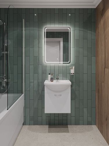 Тумба с раковиной Orange Лайт LRA-45TUW+RA 50х40 цвет белый - фото 5