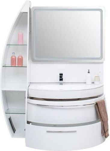 Тумба с раковиной De Aqua Эскалада 00186739 100х50 подвесная цвет белый - фото 5