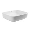 Раковина из сантехнического фаянса Abber RECHTECK AC2202MW 50х40 накладная цвет белый без отверстий под смеситель