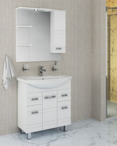 Зеркало-шкаф Runo Турин УТ000002105 90х80 подвесной цвет белый - фото 2