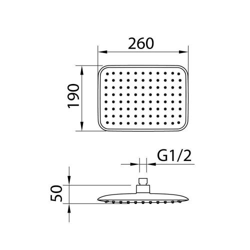 Верхний душ Clever NINE XTREME 60796 25х20 черный - фото 2