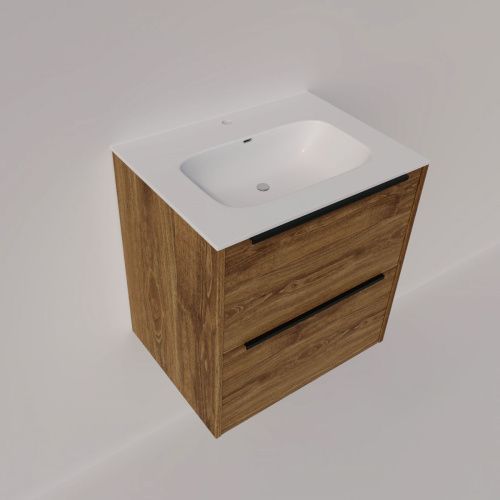 Тумба под раковину La Fenice Tesoro FNC-01-TES-DKK-60-2 60х40 подвесная цвет коричневый - фото 5