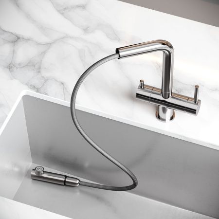 Смеситель для кухни Sancos Spin SC4015BN на мойку никель