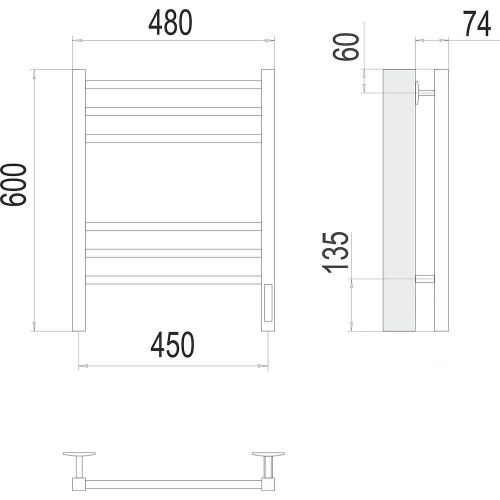 Полотенцесушитель электрический Terminus 4670078542960 50х60 черный - фото 3