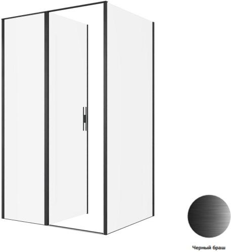 Душевой уголок Allen Brau Priority 3.31033.BBA + 3.31042.BBA 120х80 стекло прозрачное профиль черный без поддона - фото 3