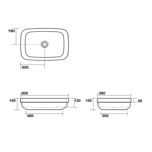 Раковина из сантехнического фарфора Kerasan Tribeca 514311 60х40 накладная цвет зеленый - фото 2