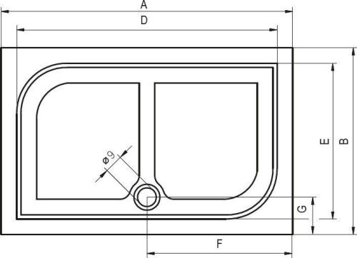 Душевой поддон из искусственного камня Riho KOLPING D004010005 140х90 белый с ножками - фото 2