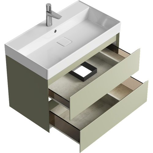 Тумба под раковину Aqwella Y GE01082SH 80х50 подвесная цвет зеленый - фото 2
