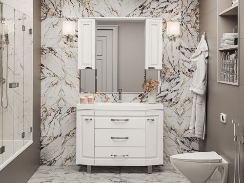 Зеркало-шкаф Misty Терра П-Тер02110-011 110х100 подвесной цвет белый - фото 2