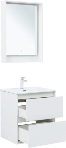 Тумба под раковину Aquanet Милан 00336367 60х50 подвесная цвет белый - фото 5