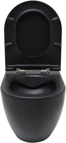 Чаша унитаза подвесная Allen Brau Reality 4.32006.31 цвет черный без сиденья безободковая каскадный смыв - фото 5