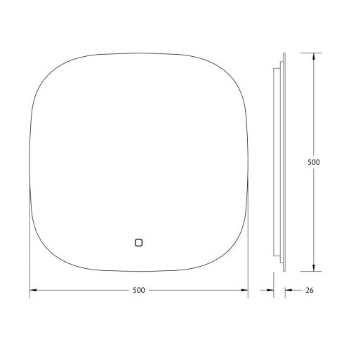 Зеркало с подсветкой Defesto OPTI DF 2858S 50х50 подвесное - фото 2