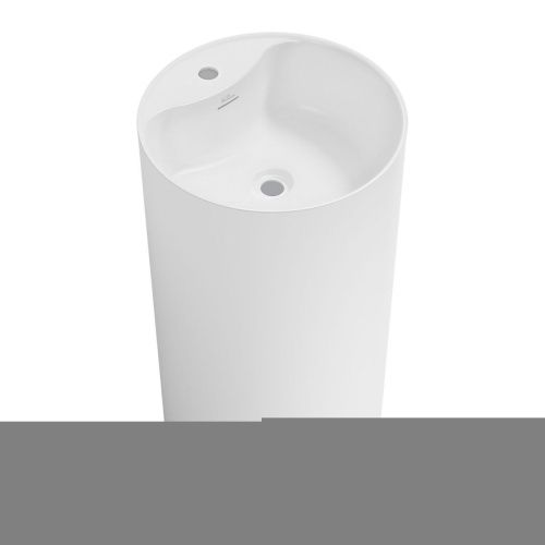Раковина акриловая Wellsee Chalice Perfection 230614000 50х50 напольная цвет белый 1 отверстие под смеситель - фото 2