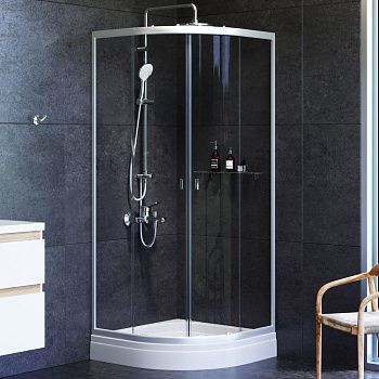 Душевой уголок Am.Pm X-Joy W88E-205-080MT64 80х80 стекло прозрачное профиль хром с поддоном