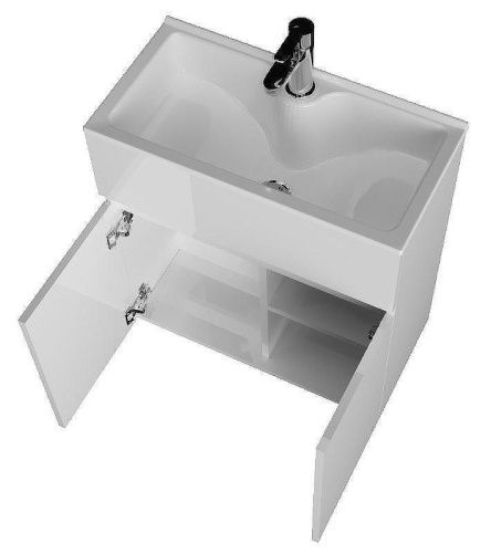 Тумба с раковиной 1MarKa Mira У83301 60х30 напольная цвет белый - фото 2