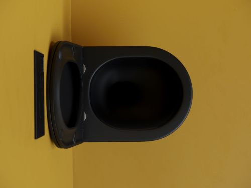 Унитаз подвесной Ceramica Nova METROPOL CN4002TMB черный с сиденьем микролифт безободковый смыв торнадо - фото 4