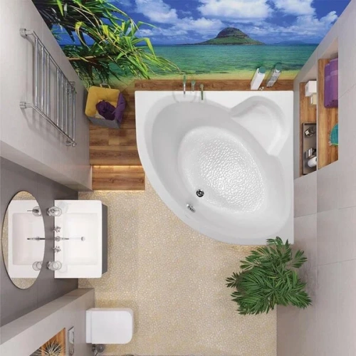 Ванна акриловая Vagnerplast Catalina VPBA146CTL3X-04 150х145 угловая четверть круга без каркаса - фото 3