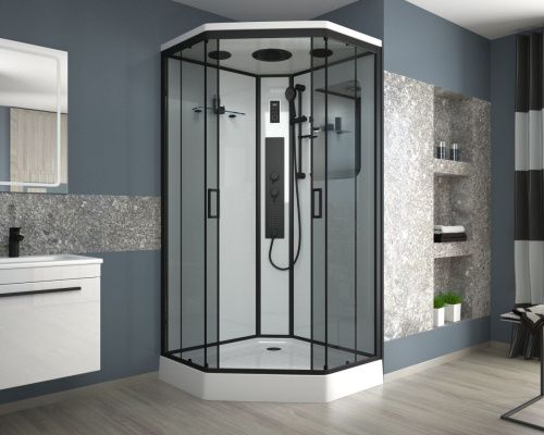 Душевая кабина Niagara Premium 69020134GDBLACK 100х100 трапеция с крышей ориентация универсальная - фото 2