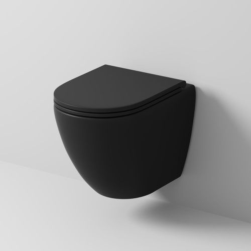 Унитаз подвесной Grossman Торнадо GR-4455BMSQ черный с сиденьем микролифт безободковый смыв торнадо - фото 3