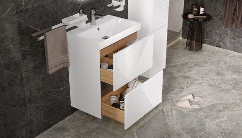 Тумба под раковину Velvex EDGE tn.EDG.9696.60.2Y белый глянец 60х40 напольная цвет белый - фото 3