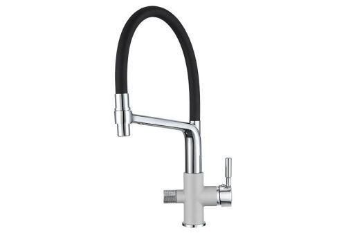 Смеситель для кухни Granula 0075, СЛАНЕЦ на мойку черный/серый - фото 2