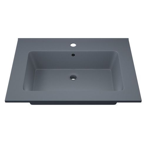 Раковина из искусственного камня Uperwood Parma Quartz 291003002 70х50 полувстраиваемая цвет серый - фото 4