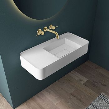 Смеситель для раковины Vincea Groove VBFW-4G1BG4 встраиваемый в стену золото